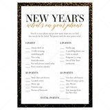 Whats In Your Phone New Years Game Printable by LittleSizzle