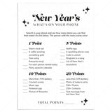 New Year's Eve What's On Your Phone Game Printable by LittleSizzle