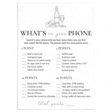 Wine Party Game What's On Your Phone Printable by LittleSizzle