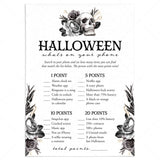 Printable Halloween Phone Game Black Floral Skull by LittleSizzle