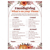 Friendsgiving Game for Adults Printable What's On Your Phone by LittleSizzle