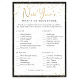 New Year's Party Game What's On Your Phone Printable by LittleSizzle