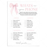 Teen Whats On Your Phone Birthday Party Game Printable by LittleSizzle
