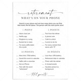 What's On Your Phone Retirement Party Game Printable by LittleSizzle