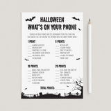 Black and White Halloween Party Game for Adults What's On Your Phone by LittleSizzle