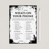 What's On Your Phone Halloween Edition Printable Game by LittleSizzle