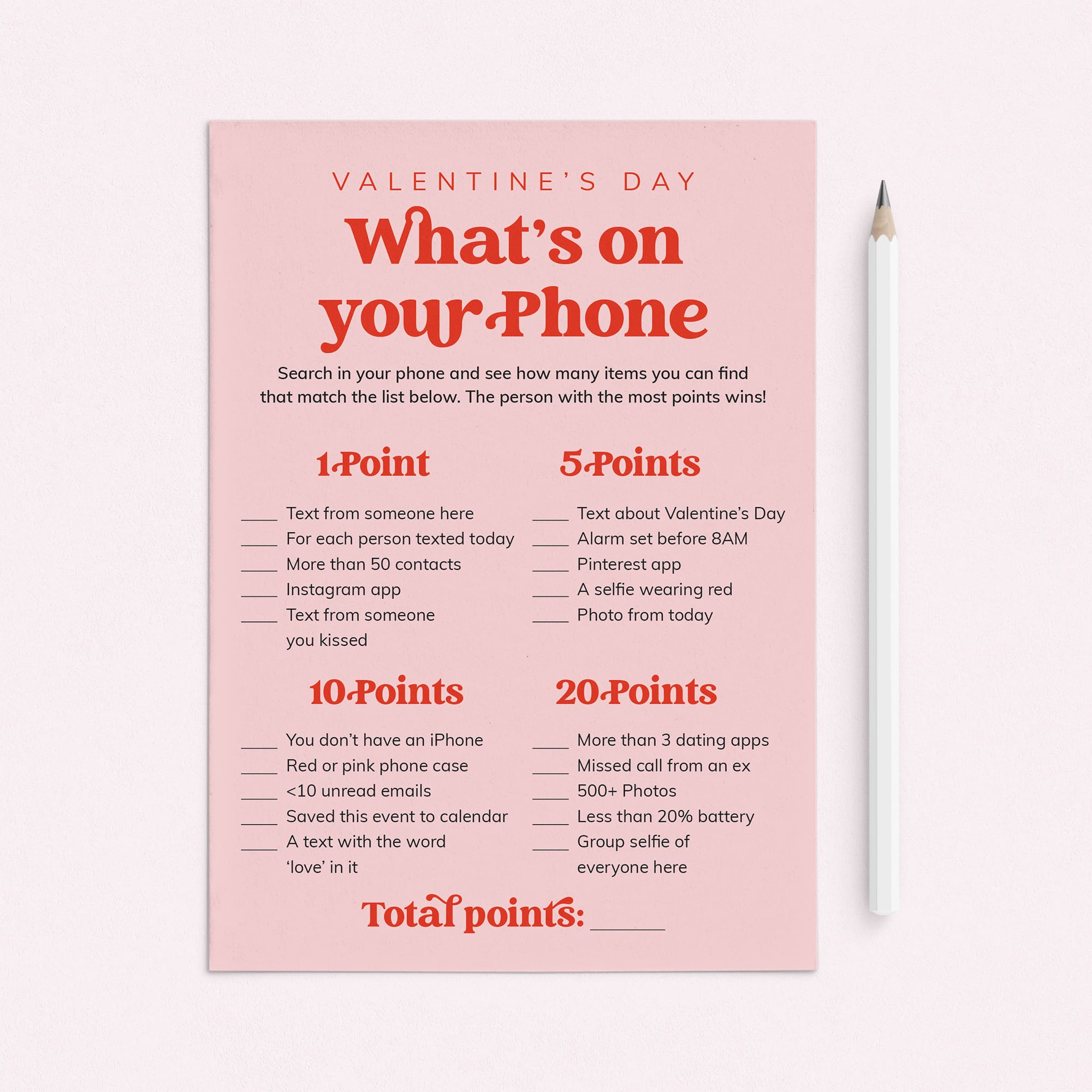 Galentine's Day Phone Game Printable by LittleSizzle
