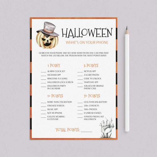 Halloween What's On Your Phone Game Printable by LittleSizzle