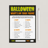 Whats On Your Phone Halloween Party Game Instant Download by LittleSizzle