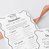 Wavy Border Graduation Party Game What's On Your Phone Printable