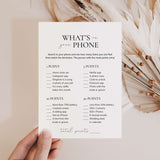 What's On Your Phone Engagement Party Game Printable