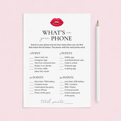 Whats On Your Phone Ladies Night Game Printable by LittleSizzle