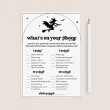 Sexy Witch Bridal Shower Game Whats On Your Phone Digital Download by LittleSizzle
