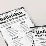 Printable Halloween Whats On Your Pone Activity for Adults