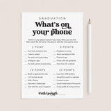 Graduation Party Game What's On Your Phone Printable by LittleSizzle