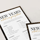 Whats In Your Phone New Years Game Printable