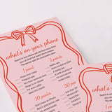 Ladies Night What's On Your Phone Printable Game Wavy Border