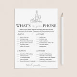 Wine Party Game What's On Your Phone Printable by LittleSizzle