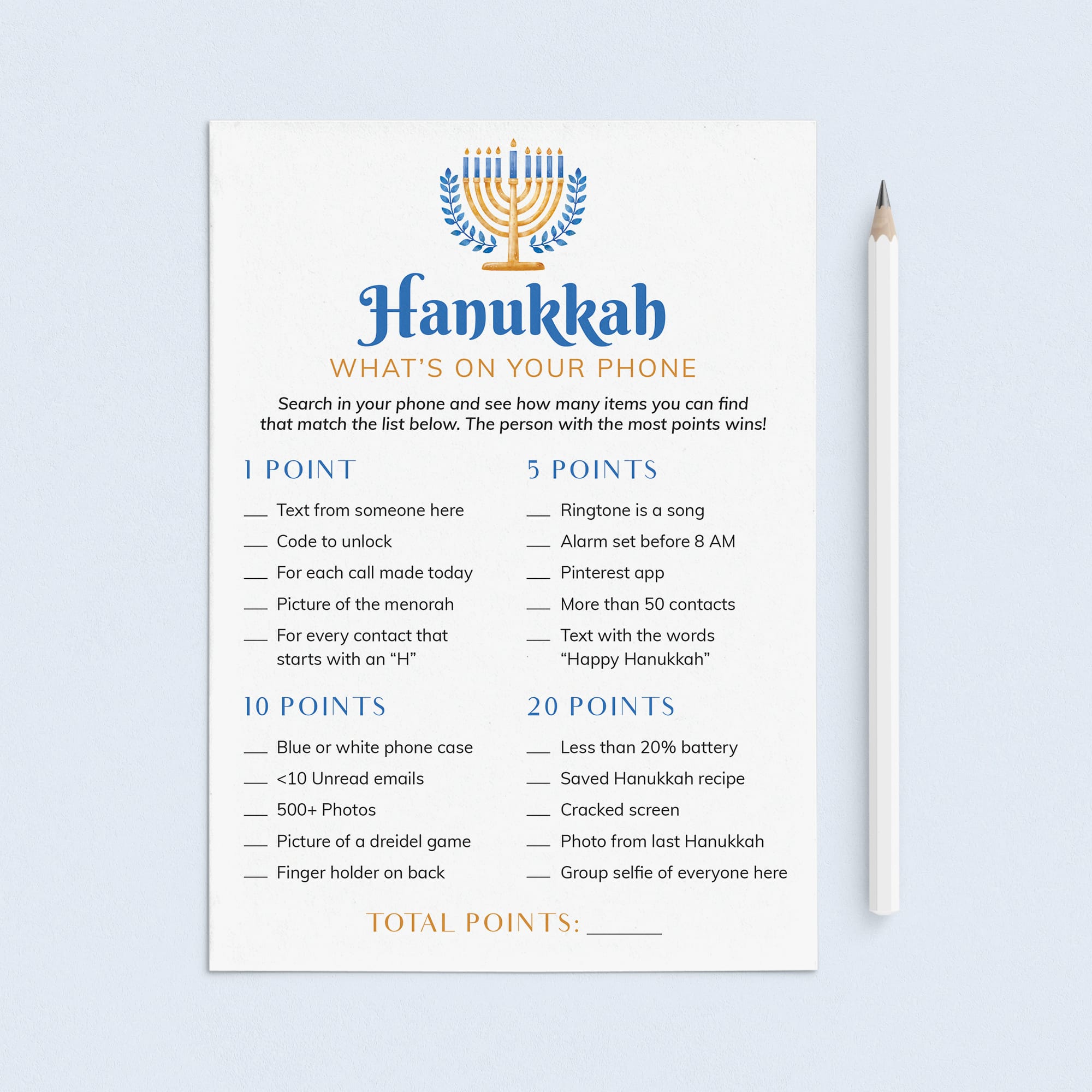 Printable Hanukkah Activity Whats On Your Phone by LittleSizzle