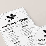 Sexy Witch Bridal Shower Game Whats On Your Phone Digital Download