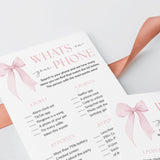 Teen Whats On Your Phone Birthday Party Game Printable