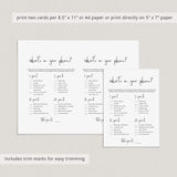 Whats On Your Phone Game for Bridal Shower Printable