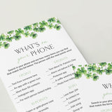 Printable St Patrick's Day What's On Your Phone Game