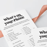 What's On Your Phone Printable Birthday Party Game for Her