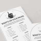 Bride or Die Bachelorette Party Game Whats In Your Phone Printable