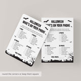 Black and White Halloween Party Game for Adults What's On Your Phone