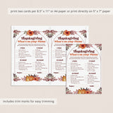 Thanksgiving Phone Game for Adults Printable