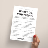 Family Reunion Game Whats On Your Phone Activity Printable