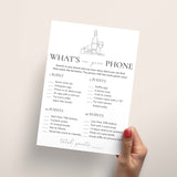 Wine Party Game What's On Your Phone Printable