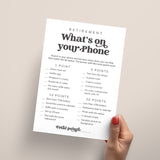 Retirement Party What's On Your Phone Raid Game Printable