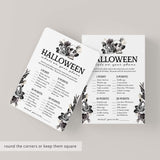 Printable Halloween Phone Game Black Floral Skull