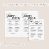 What's On Your Phone Anniversary Party Game White Floral