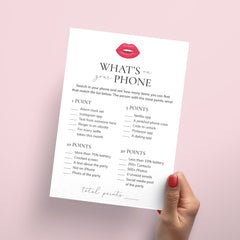 Whats On Your Phone Ladies Night Game Printable