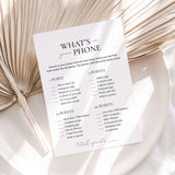 What's On Your Phone Engagement Party Game Printable