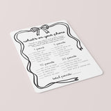Girls Night Phone Game Printable What's On Your Phone Coquette Bow