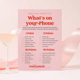 Bachelorette Party Phone Game Printable Pink and Red