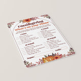 Friendsgiving Game for Adults Printable What's On Your Phone