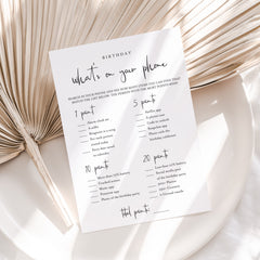 Birthday What's On Your Phone Game Card Printable