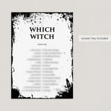 Which Witch Halloween Game Printable | With Answers