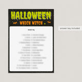 Which Witch Halloween Matching Game Printable