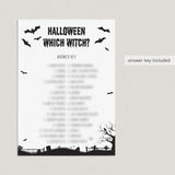 Printable Witches Trivia Game For Halloween Party