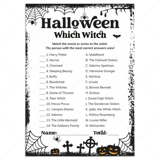 Halloween Which Witch Game Printable | Answers Included by LittleSizzle