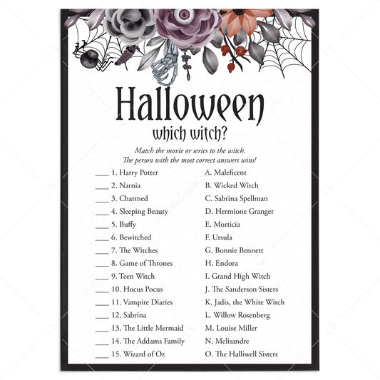 Which Witch Game with Answers Printable by LittleSizzle