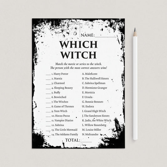 Which Witch Halloween Game Printable | With Answers by LittleSizzle