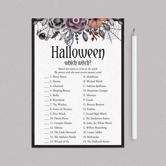 Which Witch Game with Answers Printable by LittleSizzle
