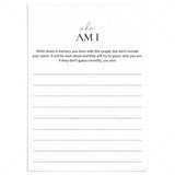 Who Am I Wedding Shower Game Printable by LittleSizzle